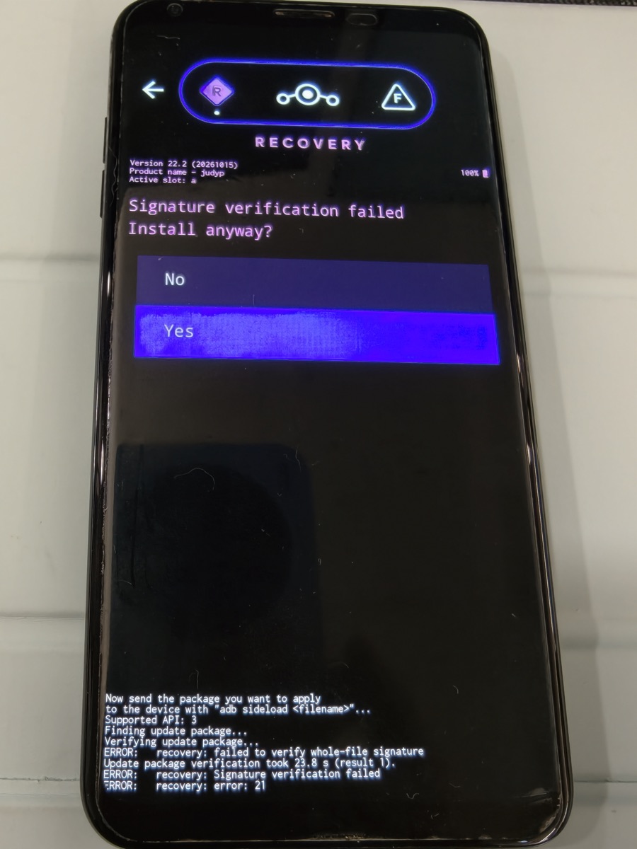 MindTheGapps 簽章驗證失敗的提示「Install anyway?」，選 Yes